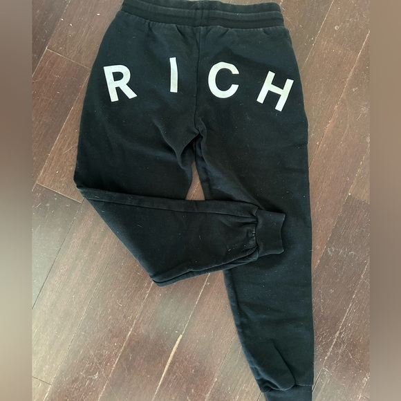 John Richmond Junior logo-print cotton track pants black size 10T made in Italy - Picture 6 of 14